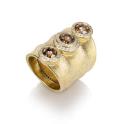 Todd Reed ring made with 18ky gold, Autumn™ brilliant cut diamonds and white brilliant cut diamonds (.99ct)
